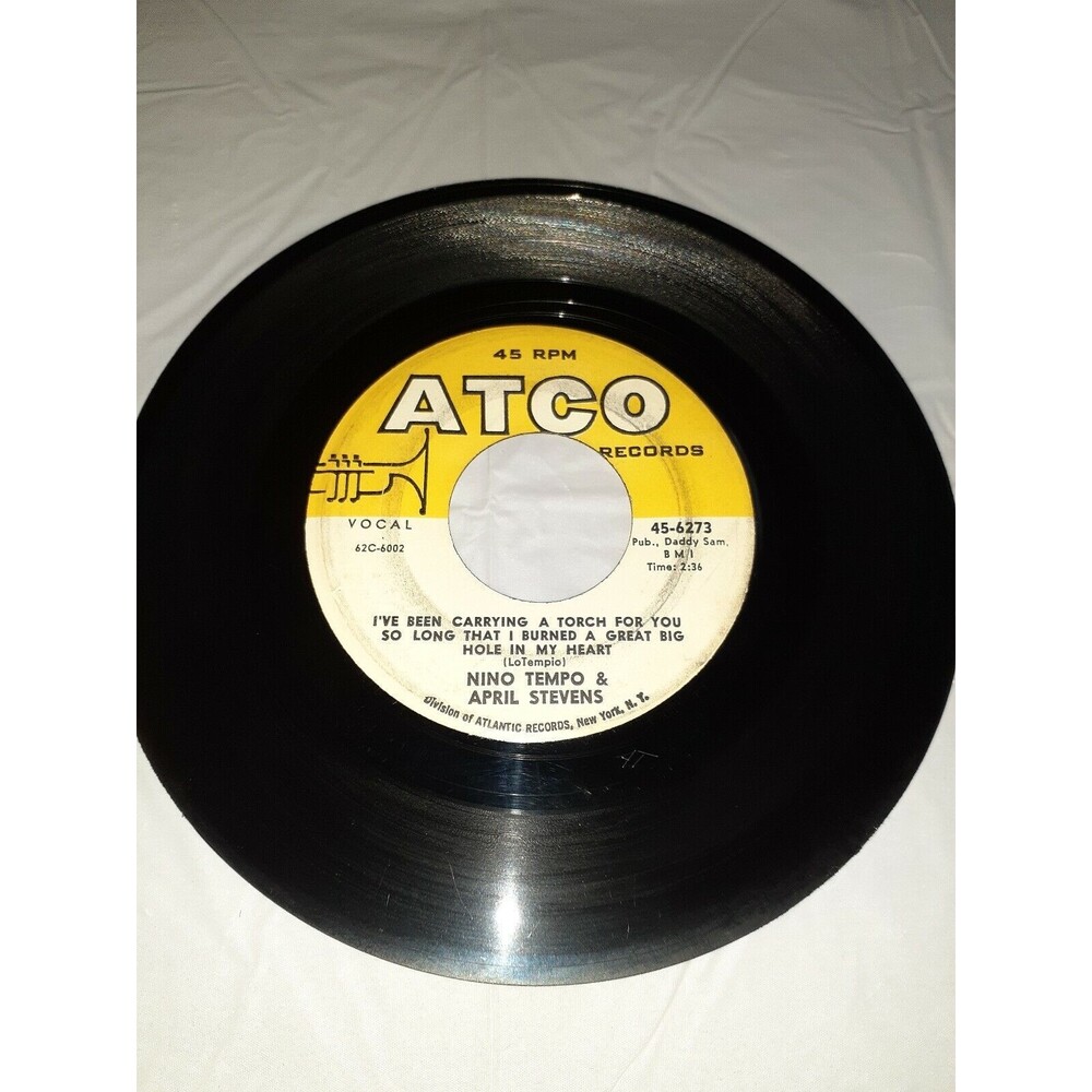 45 RpM Atco Records Nino Tempo & April Stevens I've Been Carrying A Torch